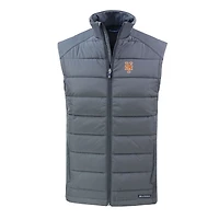 Gilet zippé hybride en softshell recyclé Evoke gris New York Mets pour homme, Cutter & Buck