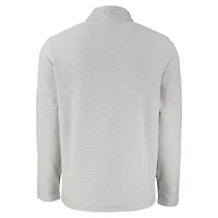 Sweat-shirt gris Cutter & Buck pour homme, coupe-vent, en polaire recyclée texturée Hunts Point des Mets de New York, avec demi-pression