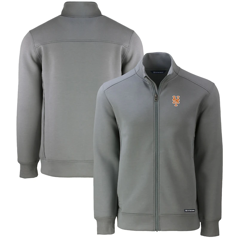 Veste zippée intégrale recyclée Roam Eco pour homme, grise, des Mets de New York, Cutter & Buck
