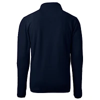 Men's Cutter & Buck Navy New York Mets Big Tall Americana Cascade Eco Fleece Quarter-Zip Jacket