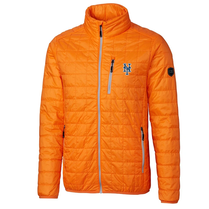 Doudoune isolante entièrement zippée Rainier Eco pour homme, orange, des Mets de New York, Cutter & Buck