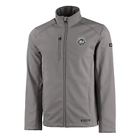 Veste zippée intégrale en softshell recyclée Evoke Eco des Mets de New York pour homme, Cutter & Buck, couleur étain