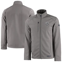 Veste zippée intégrale en softshell recyclée Evoke Eco des Mets de New York pour homme, Cutter & Buck, couleur étain