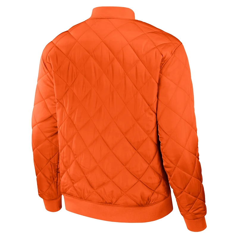 Men's Darius Rucker Collection by Fanatics Black/Orange New York Mets Reversible Full-Zip Bomber Jacket