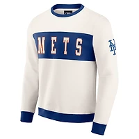 Men's Darius Rucker Collection by Fanatics  Cream New York Mets Colorblock Crewneck Sweatshirt