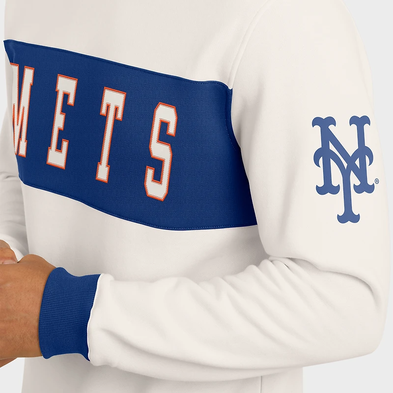 Men's Darius Rucker Collection by Fanatics  Cream New York Mets Colorblock Crewneck Sweatshirt