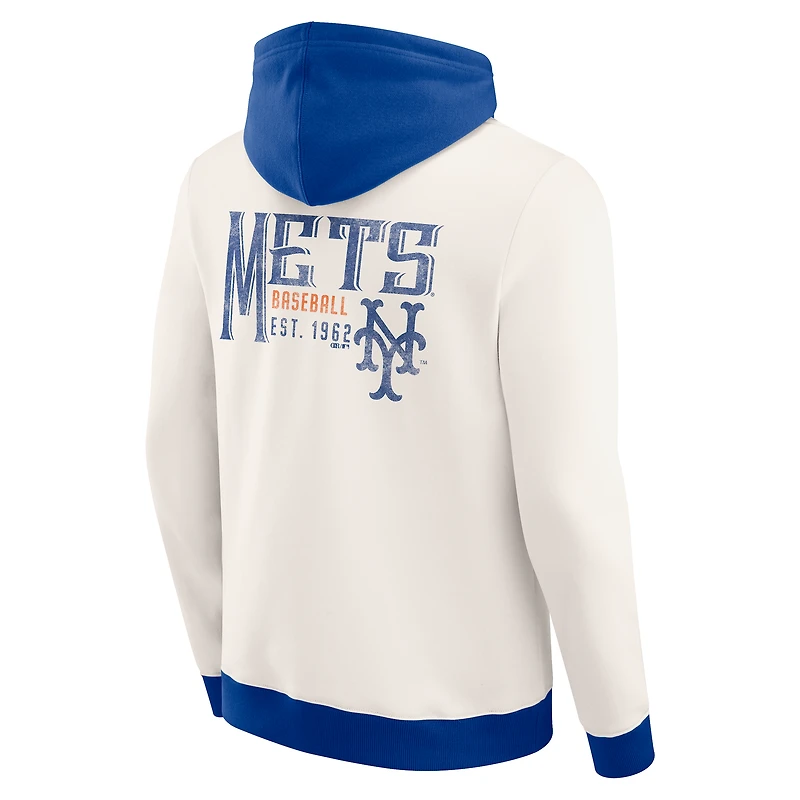 Men's Darius Rucker Collection by Fanatics  Cream New York Mets Polar Fleece Full-Zip Hoodie