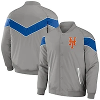 Men's Darius Rucker Collection by Fanatics Gray New York Mets Baseball Raglan Full-Snap Jacket
