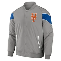Collection Darius Rucker pour hommes par Fanatics Veste de baseball raglan à bouton-pression gris New York Mets