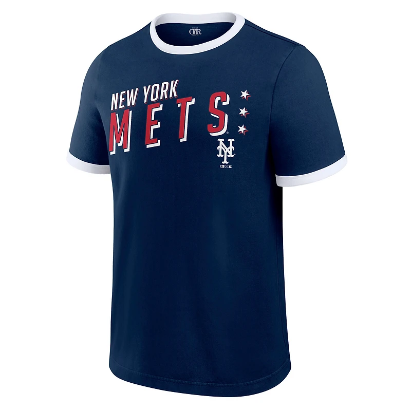 Men's Darius Rucker Collection by Fanatics Navy New York Mets Americana Washed Ringer T-Shirt
