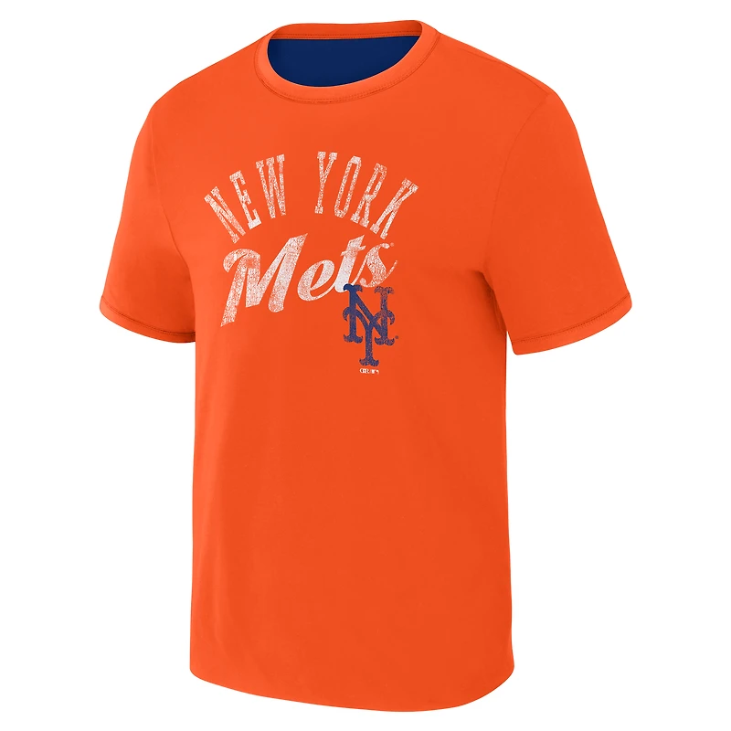 Collection Darius Rucker pour homme par Fanatics Royal/Orange New York Mets T-shirt réversible à sonnerie bidirectionnelle