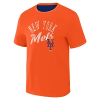 Collection Darius Rucker pour homme par Fanatics Royal/Orange New York Mets T-shirt réversible à sonnerie bidirectionnelle