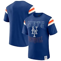 Men's Darius Rucker Collection by Fanatics Royal New York Mets Distressed Sleeve Stripe T-Shirt