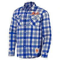 Chemise boutonnée en flanelle à carreaux de la collection Darius Rucker par Fanatics Royal New York Mets pour hommes