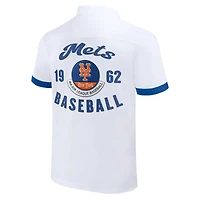 Collection Darius Rucker pour homme par Fanatics - Chemise blanche boutonnée New York Mets Bowling hommes