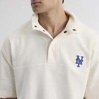 Men's Fanatics Bisque New York Mets Iconic Short Sleeve Mock Neck Pullover