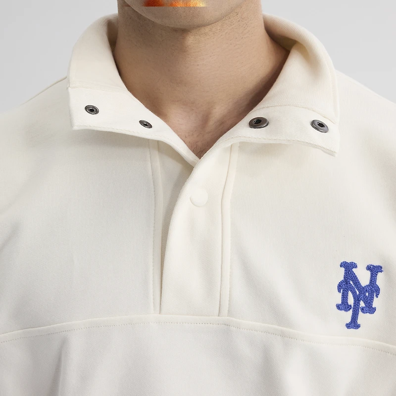 Pull à col montant et manches courtes Fanatics Bisque New York Mets Iconic pour homme