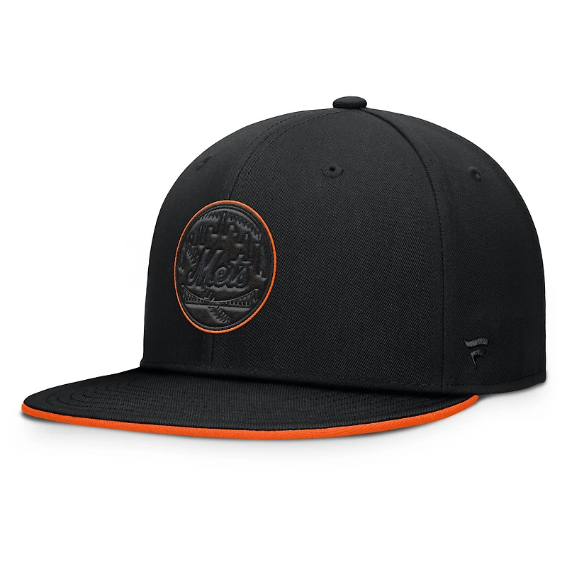 Men's Fanatics Black New York Mets Glint Snapback Hat