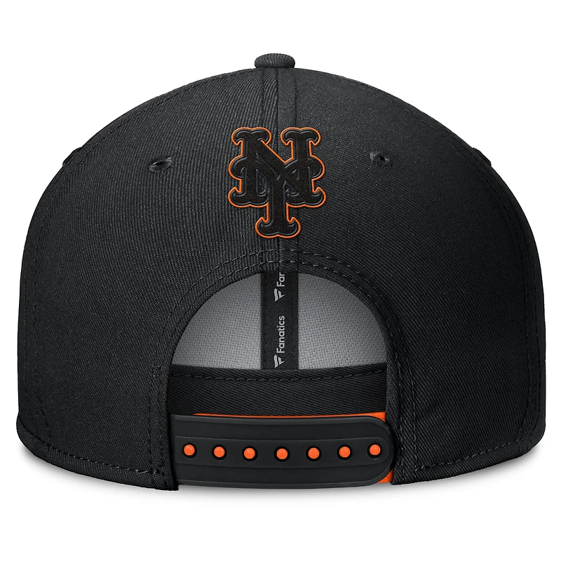 Casquette snapback Fanatics noire à paillettes New York Mets pour homme