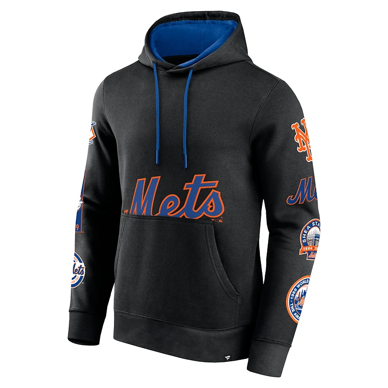 Men's Fanatics Black New York Mets Wild Winner Pullover Hoodie