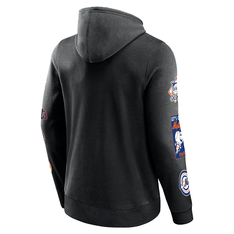 Sweat à capuche noir New York Mets Wild Winner Fanatics pour hommes