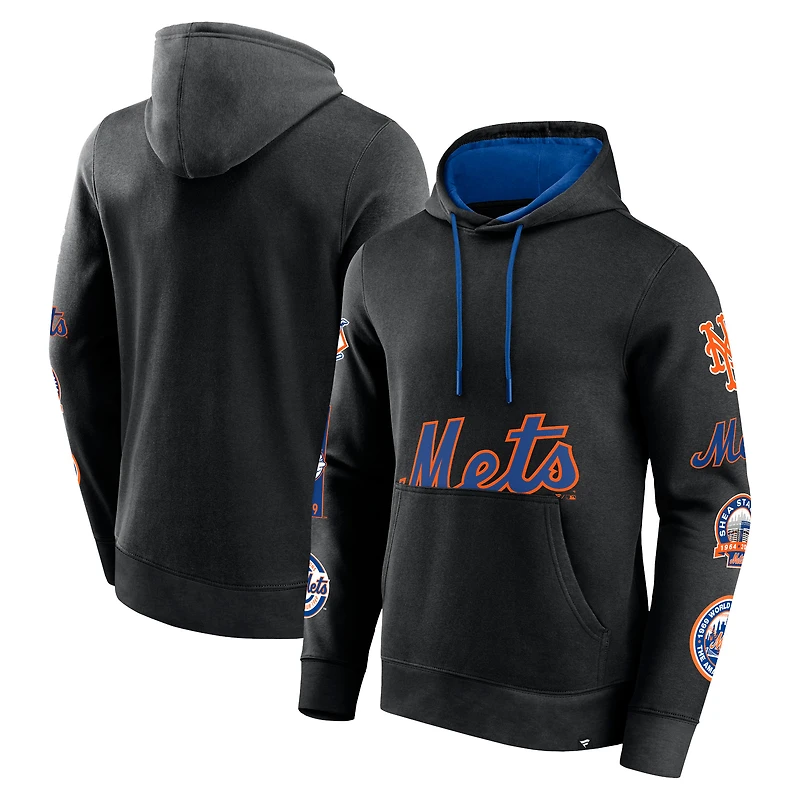 Sweat à capuche noir New York Mets Wild Winner Fanatics pour hommes