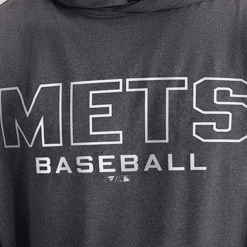 Men's Fanatics Charcoal New York Mets Clutch Long Sleeve Hooded T-Shirt