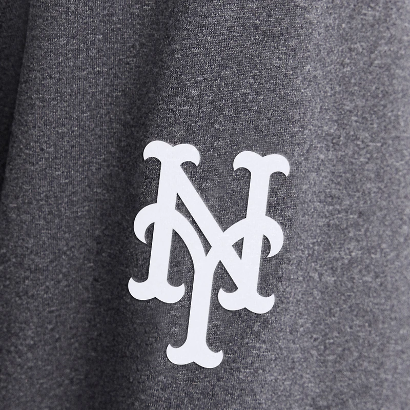 Men's Fanatics Charcoal New York Mets Clutch Long Sleeve Hooded T-Shirt