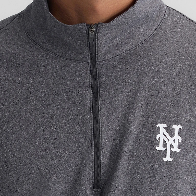 Men's Fanatics Charcoal New York Mets Clutch Quarter-Zip Pullover