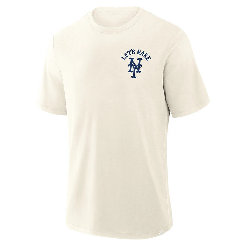 Men's Fanatics Cream New York Mets Nostalgia Stadium Slub T-Shirt
