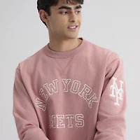 Sweat-shirt éponge emblématique New York Mets rose délavé pour homme de Fanatics