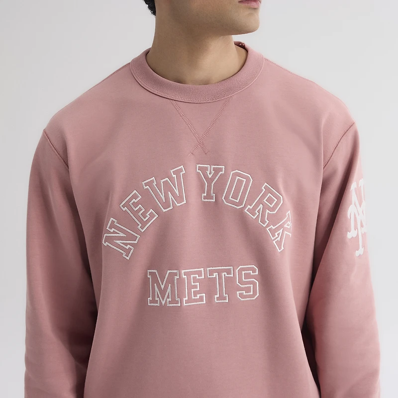 Men's Fanatics Faded Rose New York Mets Iconic Terry Sweatshirt