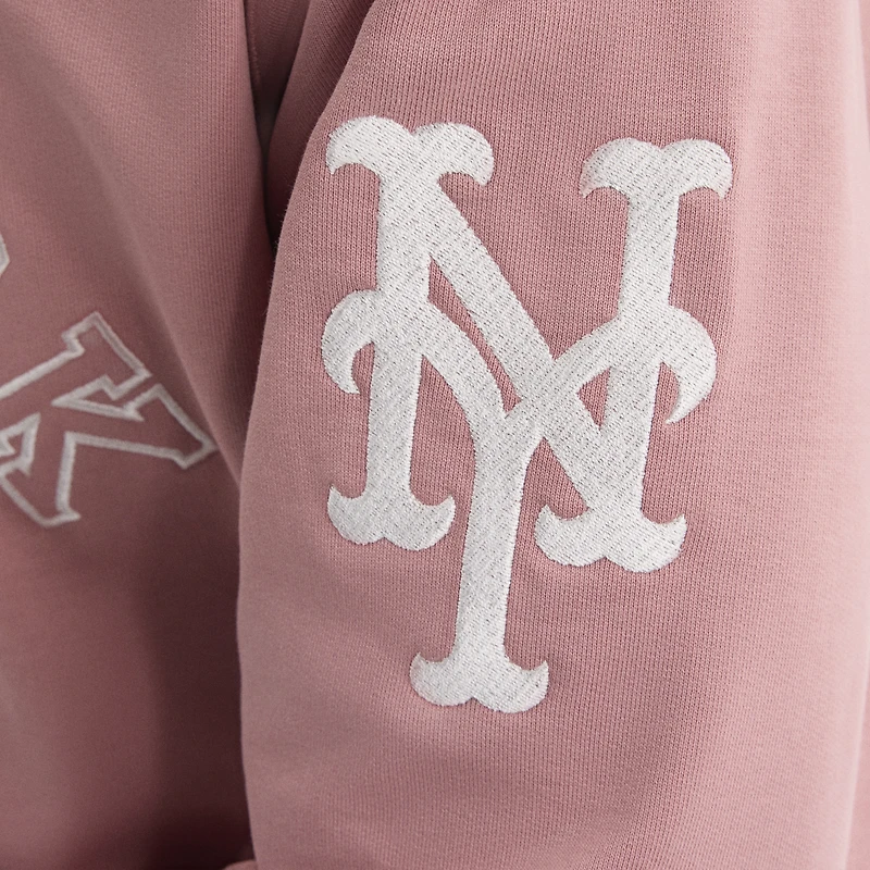Men's Fanatics Faded Rose New York Mets Iconic Terry Sweatshirt