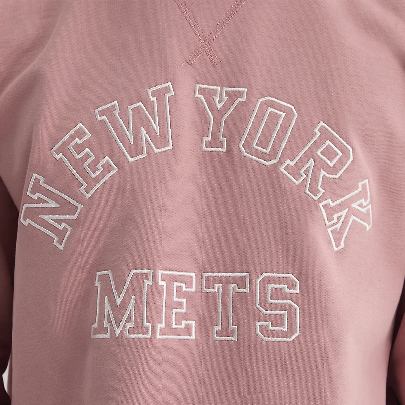 Men's Fanatics Faded Rose New York Mets Iconic Terry Sweatshirt