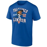 Men's Fanatics Francisco Lindor Royal New York Mets Hometown Caricature T-Shirt