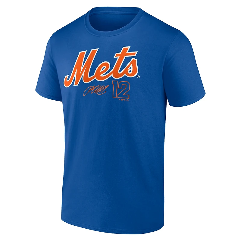 T-shirt avec nom et numéro du joueur Fanatics Francisco Lindor Royal New York Mets pour hommes