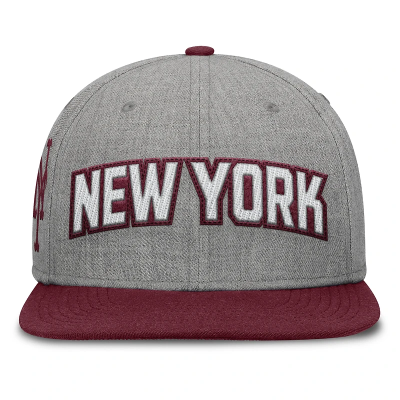 Men's Fanatics Gray/Maroon New York Mets Elements Felt Chainstitch Snapback Hat