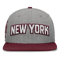 Men's Fanatics Gray/Maroon New York Mets Elements Felt Chainstitch Snapback Hat