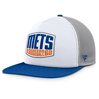 Casquette ajustable en mousse à écusson avant pour homme Fanatics des Mets de New York, gris/blanc