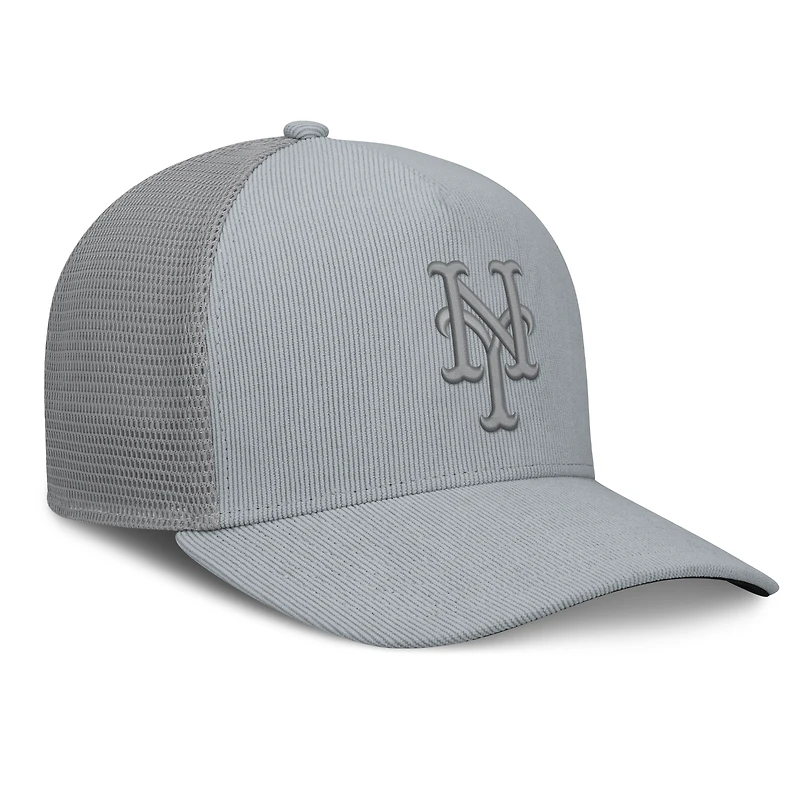 Men's Fanatics  Gray New York Mets Corduroy Relief Trucker Adjustable Hat