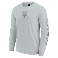 Men's Fanatics  Gray New York Mets Elements Strive Long Sleeve T-Shirt