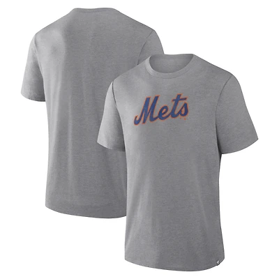 T-shirt Fanatics Heather Gray New York Mets Play Tribute Tri-Blend pour homme