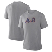 T-shirt Fanatics Heather Gray New York Mets Play Tribute Tri-Blend pour homme