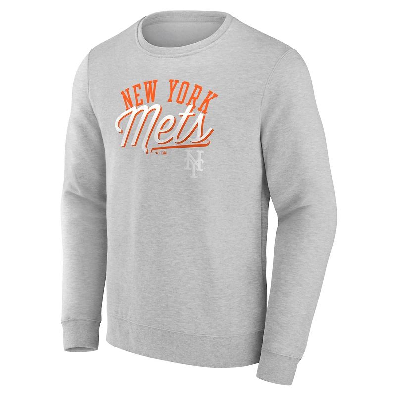 Sweatshirt à capuche Fanatics Heather Grey New York Mets Simplicity pour hommes