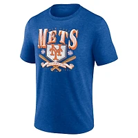 Men's Fanatics Heather Royal New York Mets Home Team Tri-Blend T-Shirt