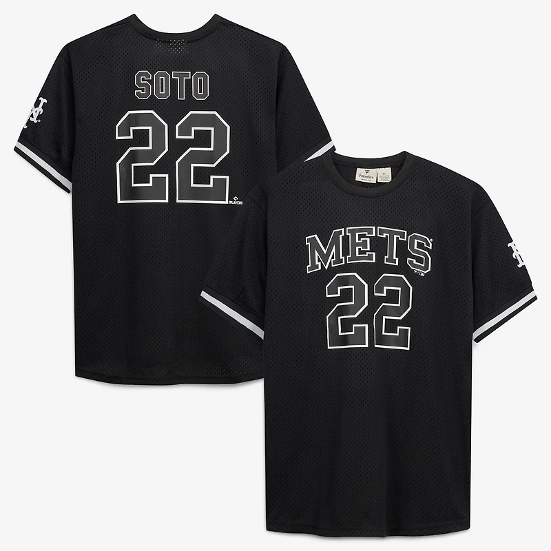 Men's Fanatics Juan Soto Black/White New York Mets Big & Tall Heavyweight Mesh Jersey