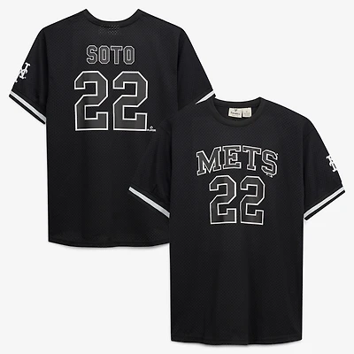 Men's Fanatics Juan Soto Black/White New York Mets Big & Tall Heavyweight Mesh Jersey