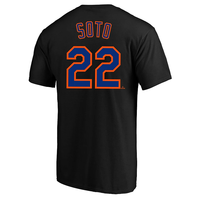 T-shirt noir Fanatics Juan Soto pour homme, avec nom et numéro des New York Mets, grand