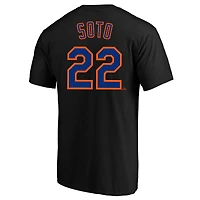 T-shirt noir Fanatics Juan Soto pour homme, avec nom et numéro des New York Mets, grand