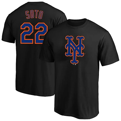 T-shirt noir Fanatics Juan Soto pour homme, avec nom et numéro des New York Mets, grand